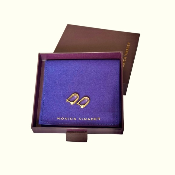 MONICA VINADER NIB Groove huggie earings 18 karat Gold plated - Picture 8 of 10